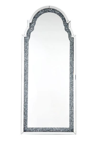 Noralie - Floor Mirror - Mirrored & Faux Diamonds - 63"