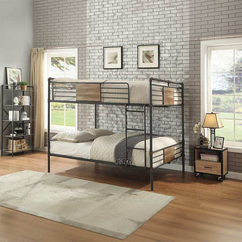 Brantley - Double Queen Bunk Bed - Sandy Black & Dark Bronze Hand-Brushed