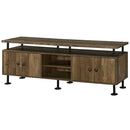 Ensata II - TV Stand - Rustic Oak & Black