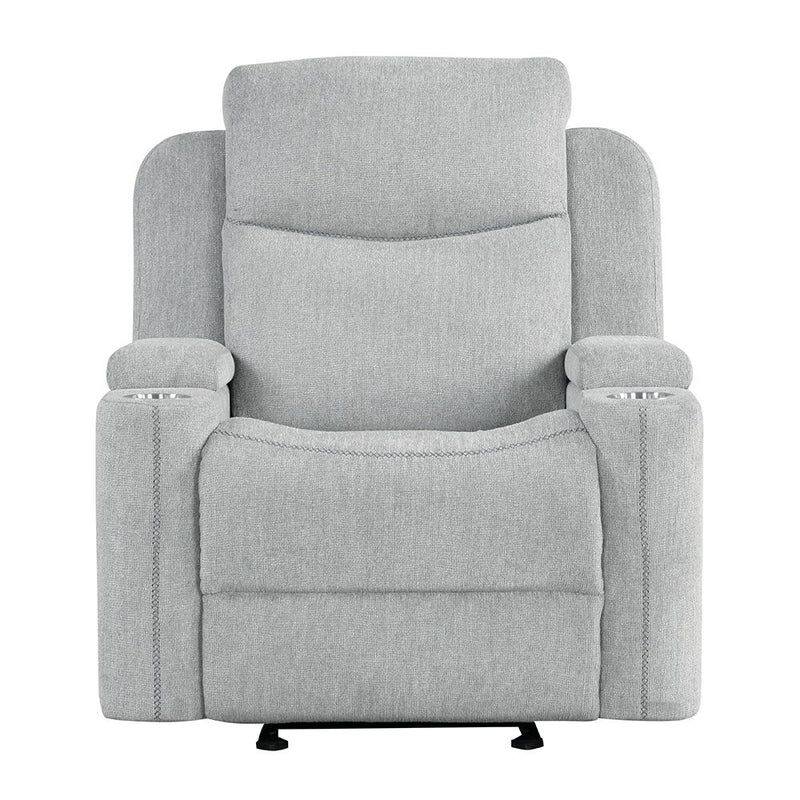 Galya - Motion Glider Recliner - Light Gray Chenille