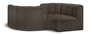 Arc - Boucle Fabric 4 Piece Curved Modular Sofa