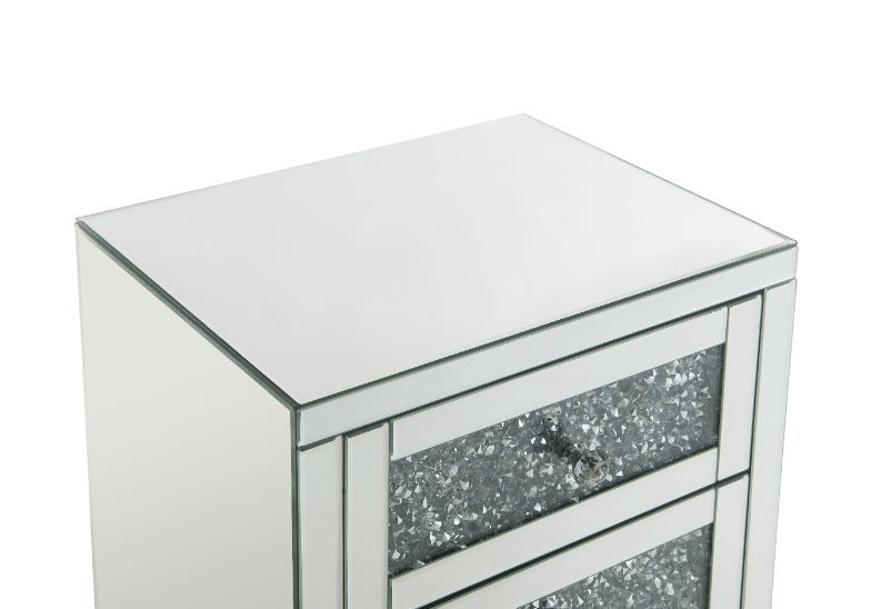 Noralie - Accent Table - Mirrored & Faux Diamonds - 26"