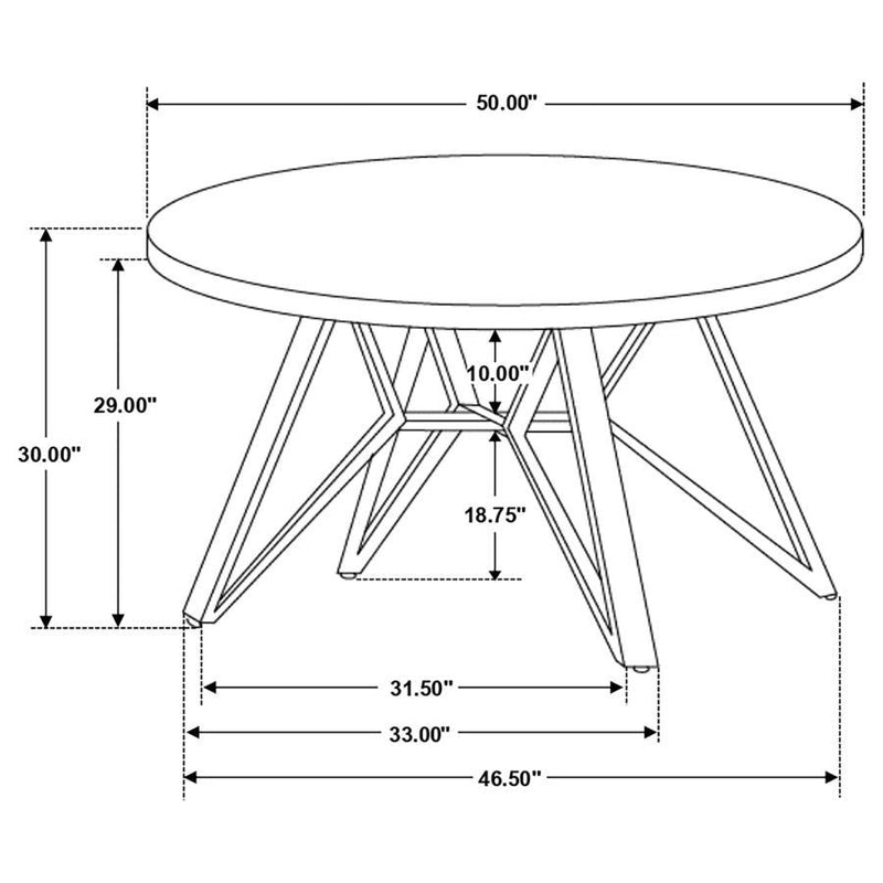 Neil - 5 Piece Round Dining Set - Concrete And Gray