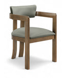 Lavrin - Vegan Leather Upholstered Dining Arm Chair (Set of 2) - Walnut Base