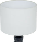 Opus - Genuine Marble, Linen Textured Fabric And Brass Table Lamp