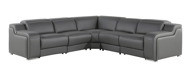 1116 - Power Reclining Italian Leather Sectional