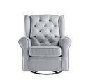 Zeger - Swivel Chair With Glider - Gray Fabric
