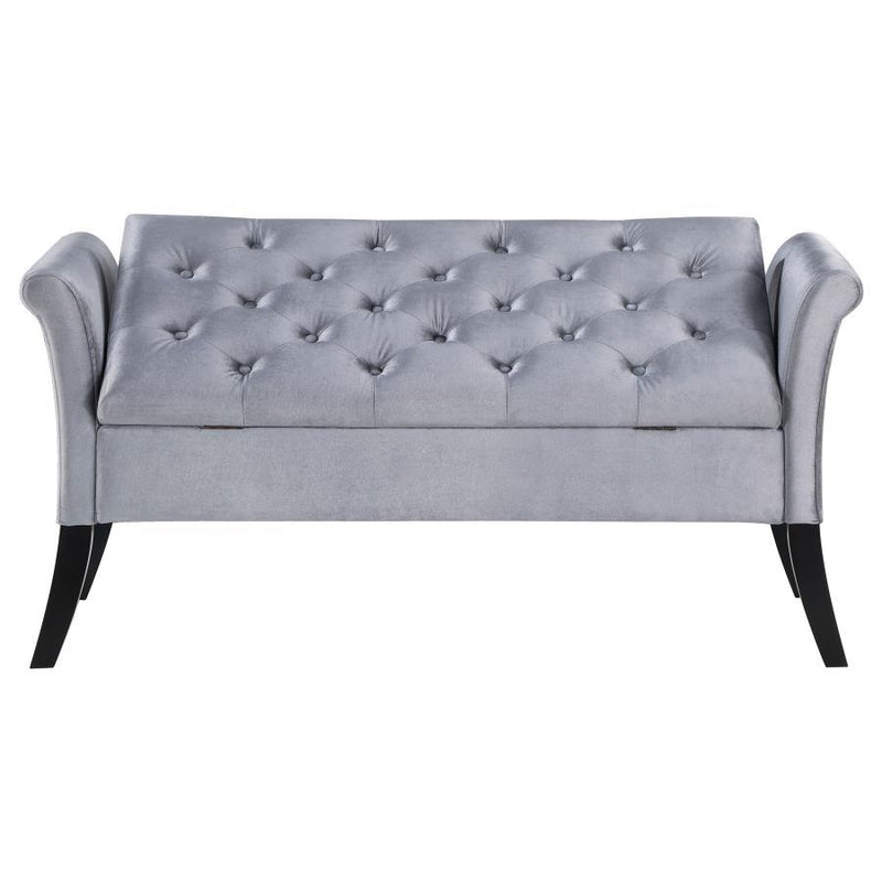 Farrah - Velvet Upholstered Rolled Arm Storage Bench