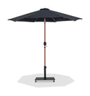 Fiji - Aluminum Patio Umbrella With Square Black And Teak Base