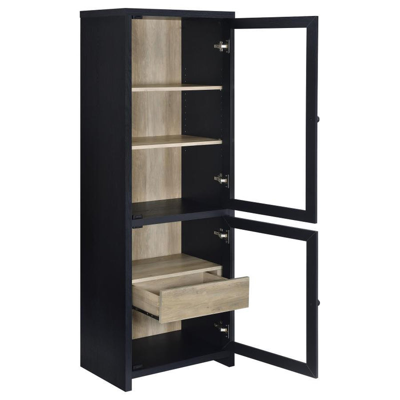 Denison - 67" 2-Door Media Tower Storage Cabinet - Black