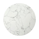 Clayten - Coffee Table - White Natural Marble Top & Espresso