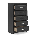 Stabotta - Five Drawer Chest - Black