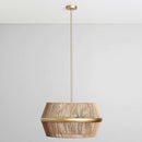 Wendy - Rattan Round Chandelier - Natural / Gold