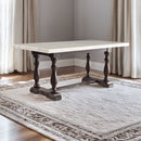 Gerardo - 31" Dining Table - White Marble Top & Weathered Espresso