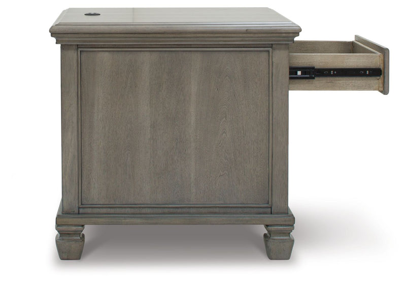 Lexorne - Gray - Rectangular End Table