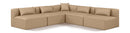 Cube - 5 Piece Modular Corner Armless Sectional - Tan