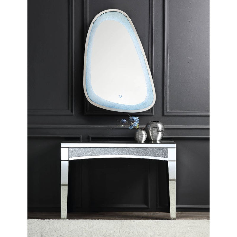 Noralie - 46" Accent Mirror With LED - Mirrored & Faux Diamonds