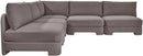 Hammond - Velvet Performance Fabric Upholstered 5 Piece Armless Sectional