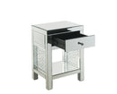 Nysa - 18" X 14" Accent Table - Mirrored & Faux Crystals