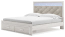 Altyra - King Upholstered Storage Bed - White
