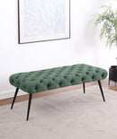 Ella - Upholstered Tufted Bench Metal Legs