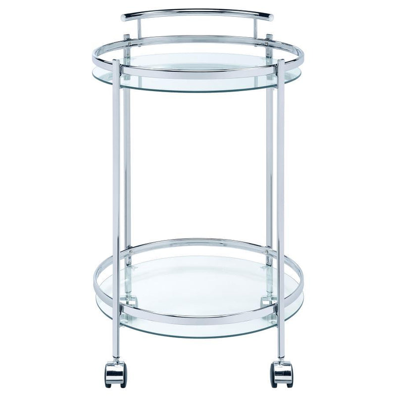 Chrissy - Round Glass Shelf Metal Bar Cart