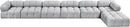 Ames - 7 Piece Boucle Fabric Modular L-Shaped Sectional