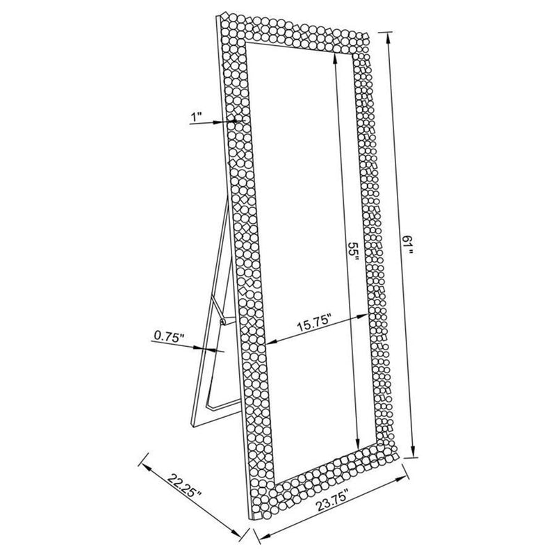 Mckay - Acrylic Frame Standing Mirror - Smokey Gray
