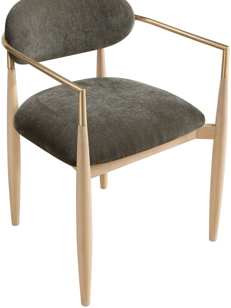 Riccio - Fabric Dining Arm Chair (Set of 2) - Natural Frame