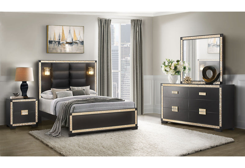 Blake - Nightstand - Black / Gold