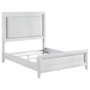Marielle - Queen Headboard LED Panel Bed - Distressed White