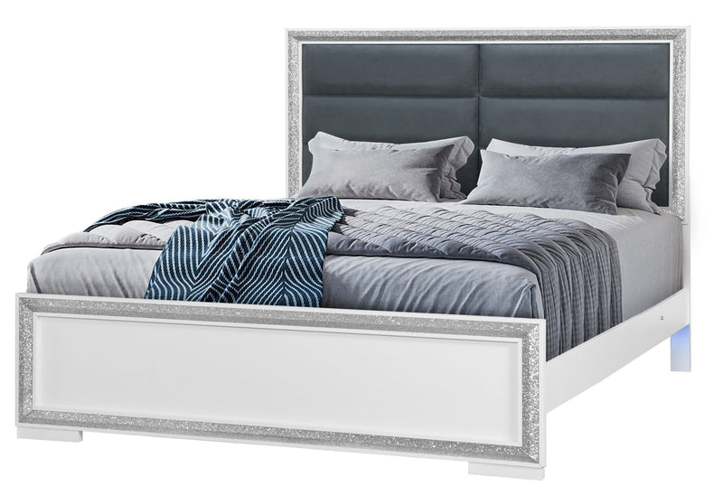 Andros - Full Bed With LED - Silver