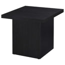 Devar - Square Engineered Laminate End Side Table - Black