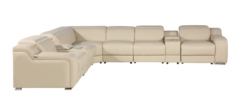 1116 - Power Reclining Italian Leather Sectional