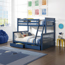 Haley II - Twin Over Full Bunk Bed With Storage - Navy Blue