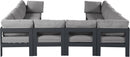 Nizuc - Outdoor Patio 10 Piece Modular Sectional With Gray Frame