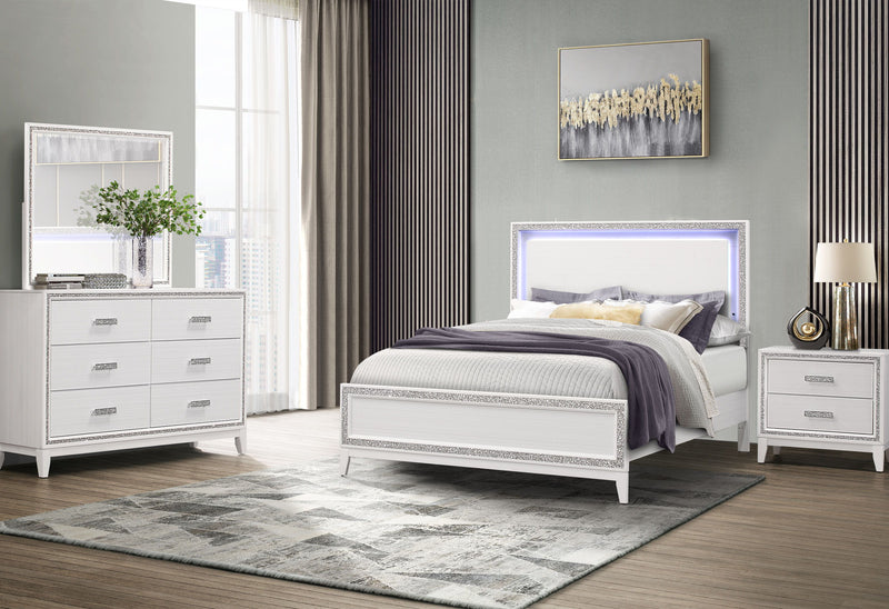 Lily - 5 Piece King Bedroom Set - White