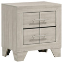 Trenton - 2-Drawer Nightstand Bedside Table - Rustic Cream