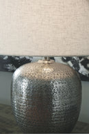 Magalie - Metal Table Lamp  - Antique Silver Finish