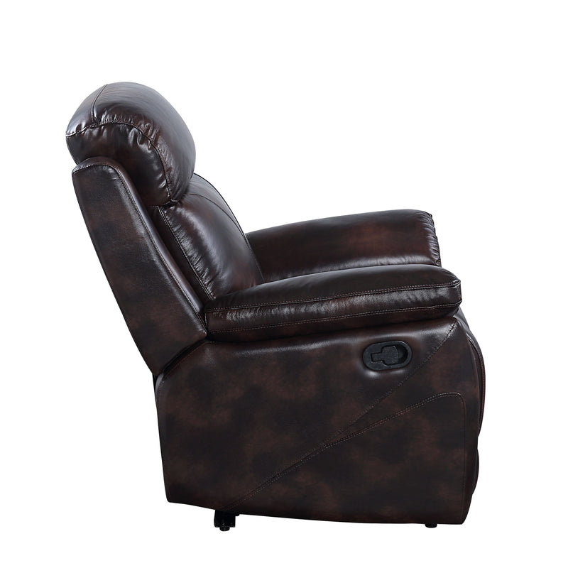 Perfiel - Loveseat - 2 Tone Dark Brown Top Grain Leather