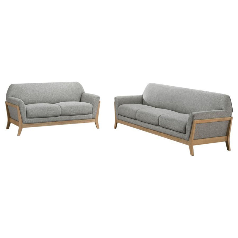 Vaughn - Fabric Upholstered Flared Arm Sofa Set