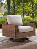 Dolan Creek - Swivel Lounge With Cushion - Gray / Brown