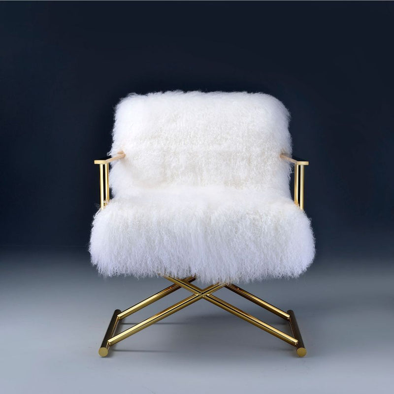 Bagley - Accent Chair - Wool & Gold Brass