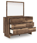 Chirason - 3 Pc. - Twin Panel Bed With Storage, Dresser And Mirror - Brown