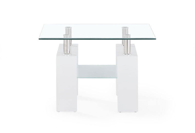 T648 - End Table - Clear / White