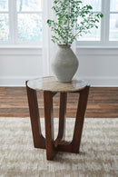 Tanidore - Round End Table - Warm Brown