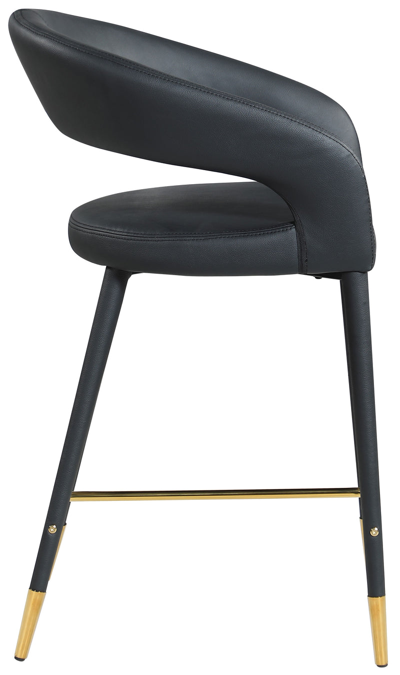 Destiny - Stool - Black- Faux Leather