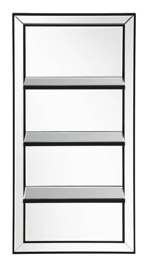 Oriel - 3-Shelf Rectangle Wall Mirror - Silver