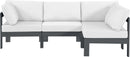 Nizuc - Outdoor Patio 4 Piece Modular Sectional With Gray Frame