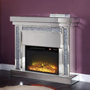 Noralie - 42" Fireplace - Mirrored & Faux Diamonds